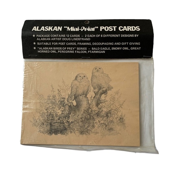 NEW Alaska Mini-Print PostCards 12 Pack Birds Of Prey Artist Doug Lindstrand - Picture 2 of 2